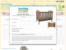 Tablet Screenshot of anythingforbaby.com